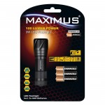 Maximus 3W Led Flashlight IPX4 100 Lumens Απόσταση 96m Φακός Αλουμινίου Μαύρος 
