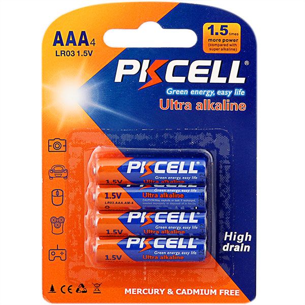 Pkcell Ultra Αλκαλικές Μπαταρίες LR03 AAA 1.5V 4τμχ
