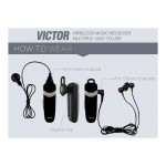 Jabees Victor Music Stereo Receiver 3 in1 Bluetooth Hands Free με Αποσπώμενα Ακουστικά, Multi Pairing Μαύρο-Ασημί 