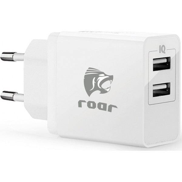 Roar 2x USB Wall Adapter Λευκό (PT-499) Φορτιστής 